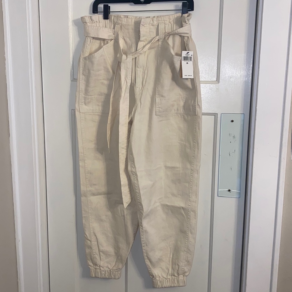 NWT POLO Ralph Lauren Incredible Linen/Cotton Belted Paper Bag Pants SZ 29 $298